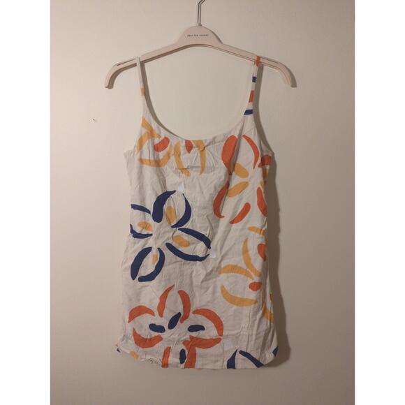 Rebecca Taylor sz 8 romper Fame White Floral Print Linen Cut Out Sleeveless - Picture 3 of 6
